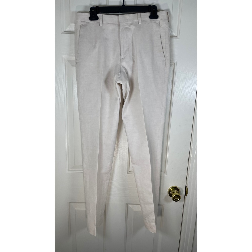 J.Crew Ludlow Slim Pants Baird McNutt Irish Linen Cotton Cream 30x32 New *READ* - Picture 8 of 9